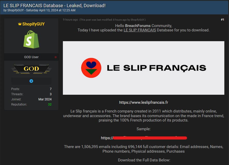 There are 1,506,395 emails including 696,144 full costomers details